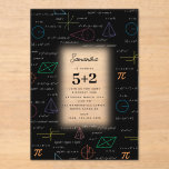 Mathematics Equations Math Formulas Birthday Acrylic Invitations<br><div class="desc">A colourful mathematics equations and formulas pattern on a black background. An ideal design for math teachers,  mathematic enthusiasts,  scientists,  math students,  mathematics tutors,  arithmetic etc. A modern math pattern for back to school students and teachers etc.</div>