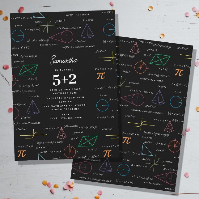 Mathematics Equations Math Formulas Birthday Invitation (Mathematics Equations Math Formulas Birthday Invitation)