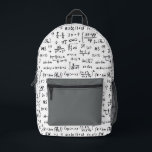 Mathematics Equations Printed Backpack<br><div class="desc">Custom Mathematics Equations Backpack for the math lover, math teachers, scientists, math students, and those returning to school. The soft muted colours are easy on the eyes and attractive.</div>