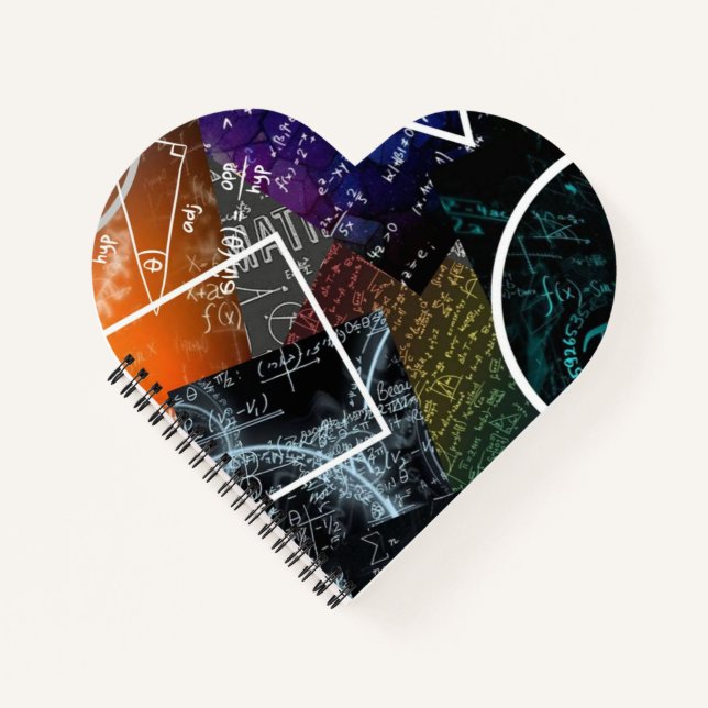 Mathematics Formula Heart Spiral Notebook (Front)
