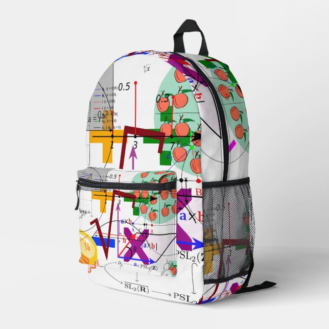mathematics formula physics school printed backpack (Back Corner Right)