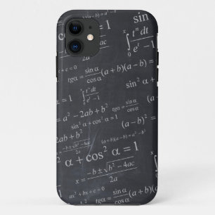 Mathematics Formulas on Chalkboard - Funny Unique iPhone 11 Case