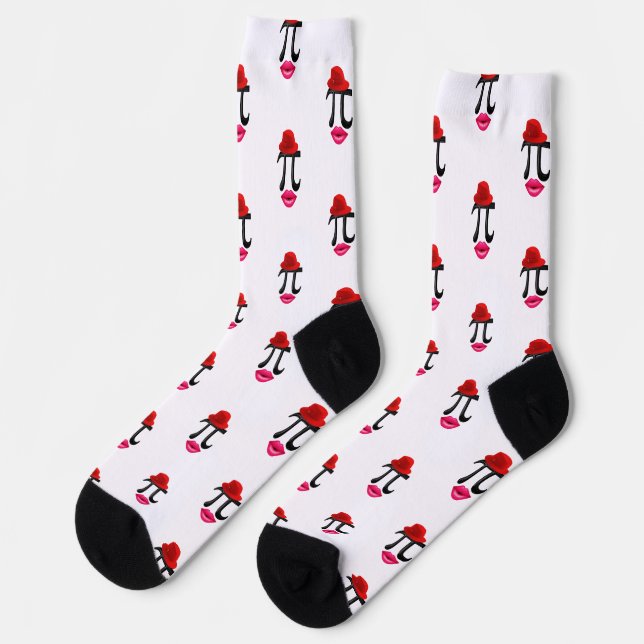 Mathematics kiss Symbol 14 Happy march Numbers Pi Socks (Left)