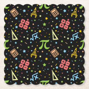 Mathematics Math Lover Stars and Sparkles Paper Coaster