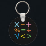 Mathematics Math Symbol Math  Keychain<br><div class="desc">Mathematics Math Symbol Math keychain original design by Nisha Prabhu. Unlock your passion for mathematics with our eye-catching Math Symbol Keychain! This stylish accessory is more than just a keychain; it’s a celebration of the beauty of numbers and the elegance of equations. This keychain features an array of iconic math...</div>