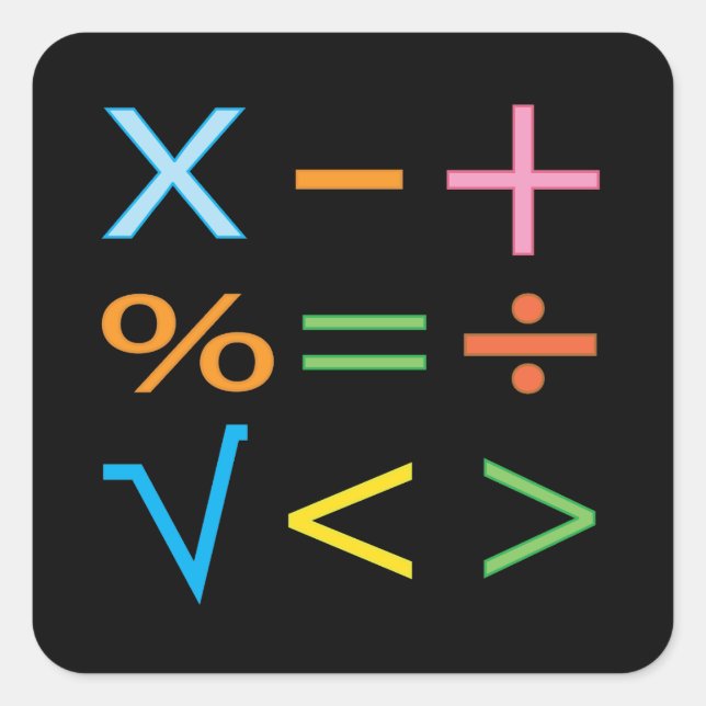 Mathematics Math Symbol Math  Square Sticker (Front)