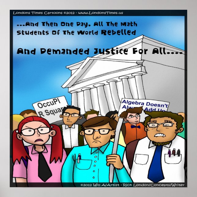Mathematics Revolt Funny Poster (Front)