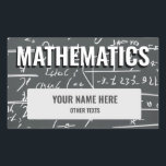 Mathematics School Subject Sticker Label<br><div class="desc">School subject sticker label,  Mathematics. Texts can be customized according to your needs.</div>