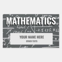 Mathematics School Subject Sticker Label