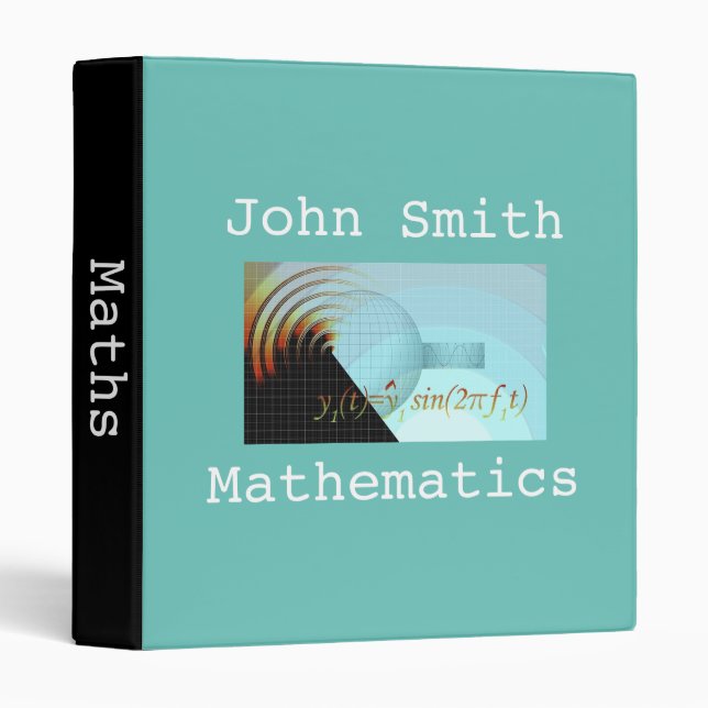Mathematics student or teacher folder portfolio binder (Front/Spine)