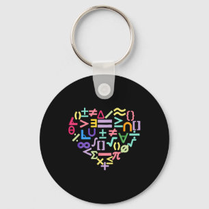 Mathematics Symbols Heart Fun Valentines Day Math Keychain