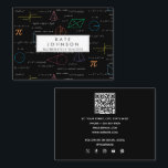 Mathematics Teacher Tutor Equations Math Formulas  Business Card<br><div class="desc">A colourful mathematics equations and formulas pattern on a black background. An ideal design for math teachers, mathematic enthusiasts, scientists and mathematics tutors. A simple and professional way to introduce your business. Social media icons included in the design of this business card for you to use. Personalize your details to...</div>