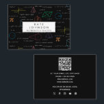 Mathematics Teacher Tutor Equations Math Formulas  Business Card<br><div class="desc">A colourful mathematics equations and formulas pattern on a black background. An ideal design for math teachers, mathematic enthusiasts, scientists and mathematics tutors. A simple and professional way to introduce your business. Social media icons included in the design of this business card for you to use. Personalize your details to...</div>