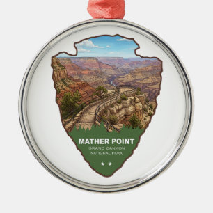 Mather Point Grand Canyon National Park Arrowhead Metal Ornament