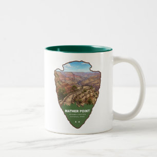 Mather Point Grand Canyon National Park Arrowhead Two-Tone Coffee Mug