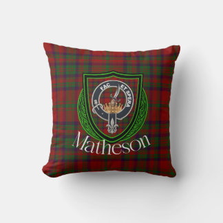 Matheson Scottish Clan Tartan & Crest Throw Pillow