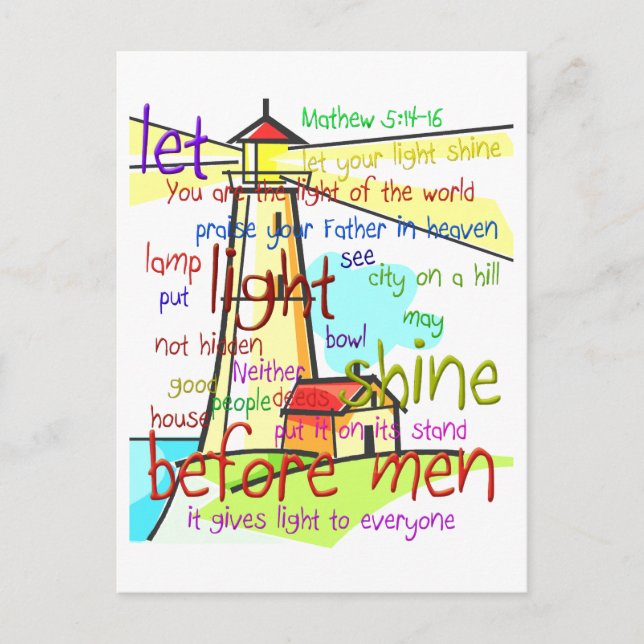 Mathew 5:14-16 Lighthouse 1 Postcard (Front)