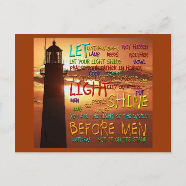 Mathew 5:14-16 Lighthouse 2 Postcard (Front)