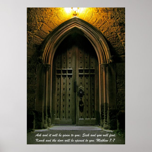 Mathew 7:7 Large Door Poster (Front)