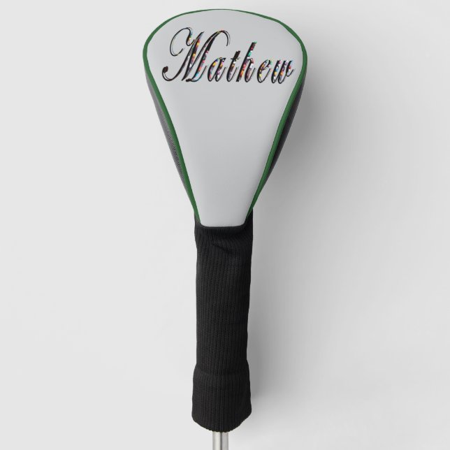 Mathew Name Made With Sweets, Golf Head Cover (Front)