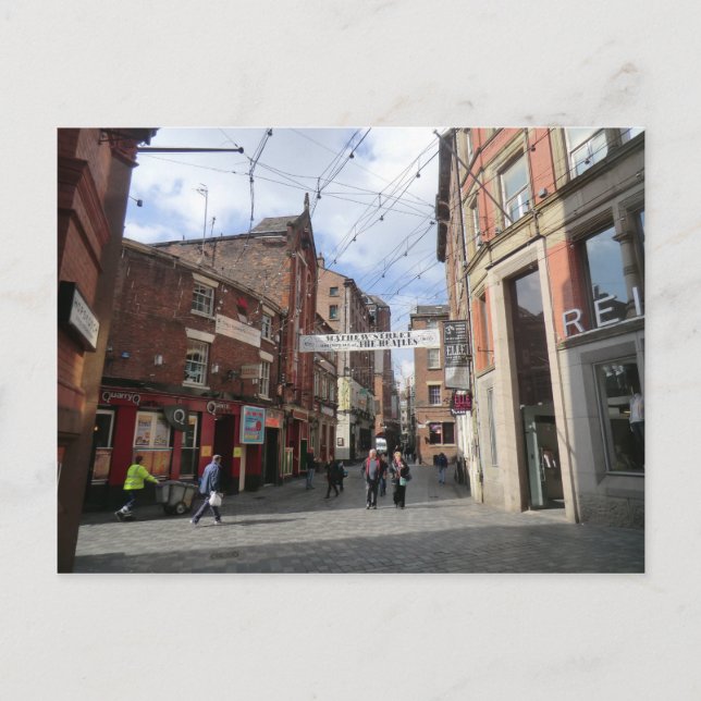 Mathew Street in Liverpool Postcard (Front)