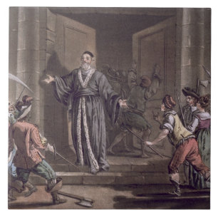 Mathieu Mole (1584-1656) harangued by the people, Tile