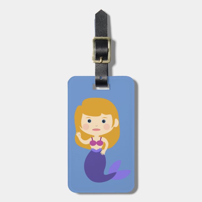 Mathilde Mermaid Luggage Tag (Front Vertical)