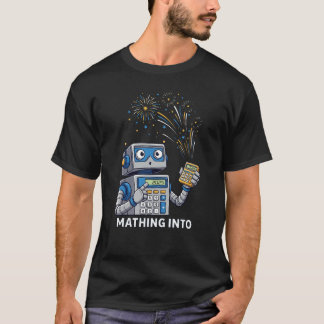 Mathing Into 2025 Robot Math Teacher New Year T-Sh T-Shirt