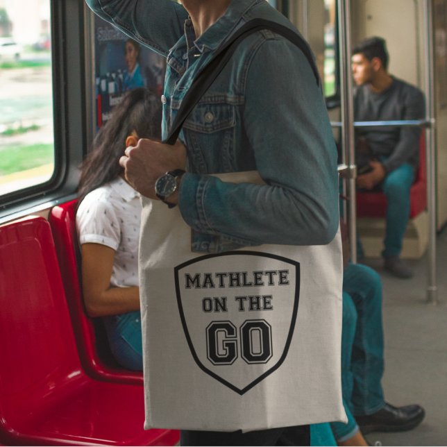 Mathlete on the Go Cool Mathematics Teachers Gift Tote Bag (Shop now and show off your mathlete spirit!")