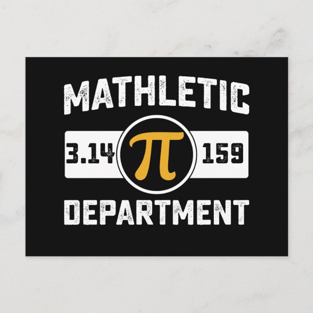 Mathletic Department Pi Day Math Vintage Postcard (Front)