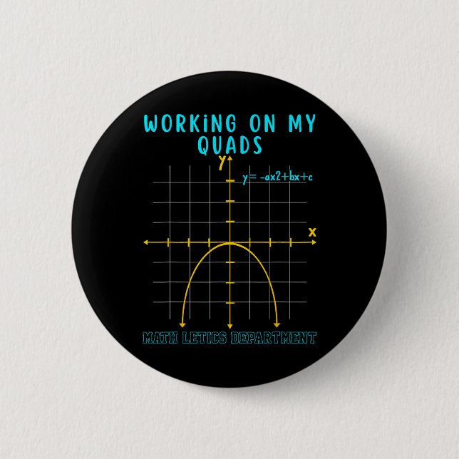 Mathletics Working On My Quads Algebra Algebra Mat 2 Inch Round Button (Front)