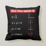 Maths Algebra Mathematics Teacher Gift Idea Throw Pillow<br><div class="desc">All You Need Is Love Math. A nice Gift Idea for a mathematician Student and Math Teacher.</div>