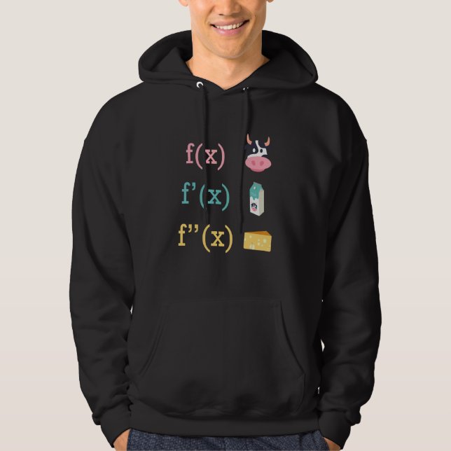 Maths Fun Cow Milk Cheese Derivation Infinity Calc Hoodie (Front)