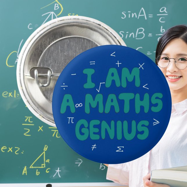 Maths genius, Mathematical wizz kid 1 Inch Round Button (Creator Uploaded)