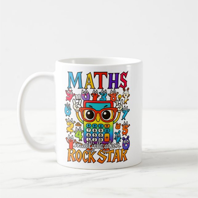 Maths Rockstar Cute Calculator Mug (Gauche)