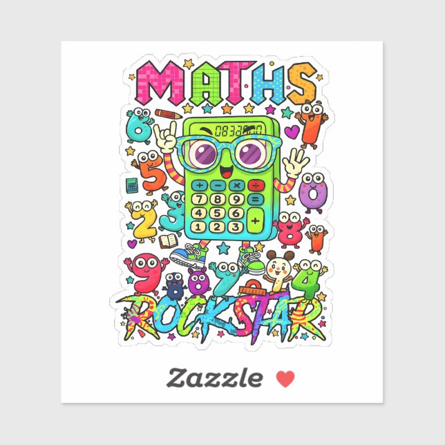 Maths Rockstar Cute Numbers Sticker for Kids (Sheet)