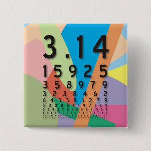 Maths: the colourful mathematical constant of Pi 2 Inch Square Button