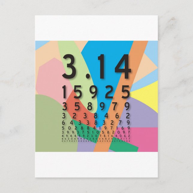 Maths: the colourful mathematical constant of Pi Postcard (Front)