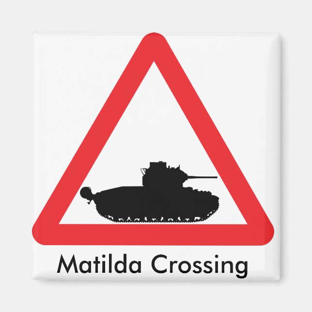 Matilda crossing warning sign magnet (Front)