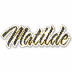 Matilde black gold lettering sticker