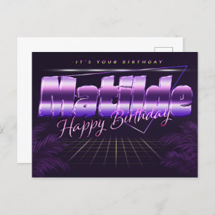 Matilde Name Prénom lila Carte postale Anniversair