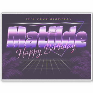 Matilde Name Vorname lila retro Sticker Geburtstag