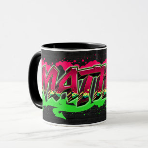 Matilde prénom Graffiti red Tasse verte
