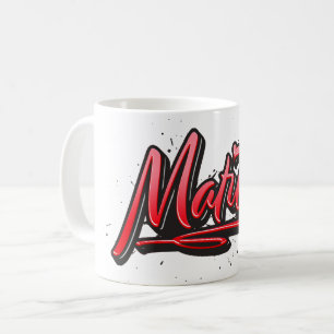 Matilde red Heart Graffiti Tasse Kaffeetasse Coffee Mug