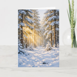Matin enneigé en forêt – Carte de vœux d'hiver