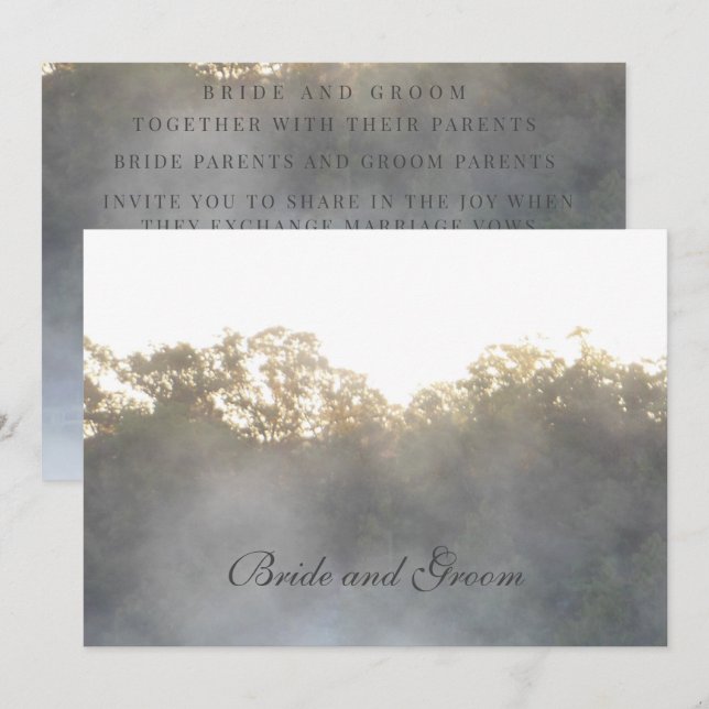 Matin Lake Mist Wedding Invitation (Devant / Derrière)