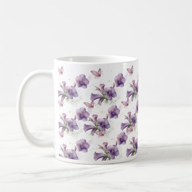 Matin Pétunia Fleur Mug (Gauche)
