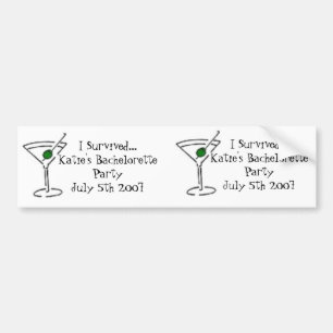 matini, matini, I Survived...Katie's Bacheloret... Bumper Sticker