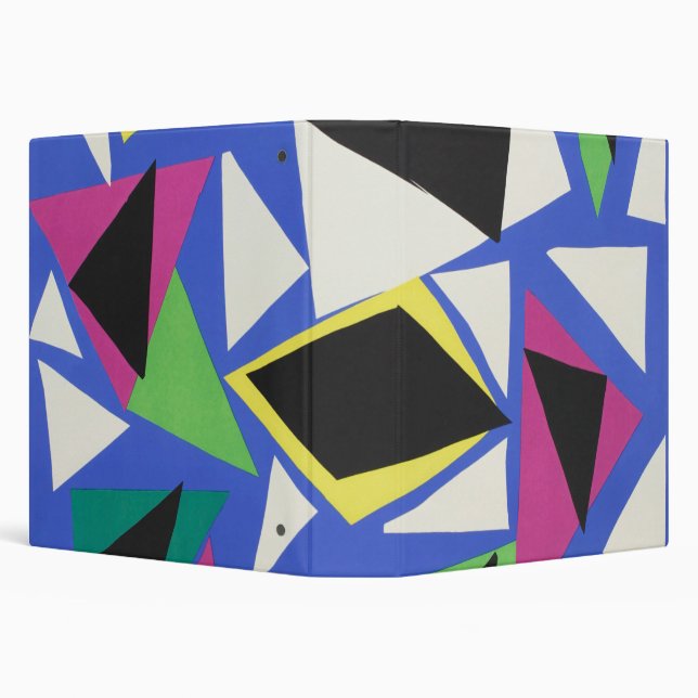 Matisse Abstract Geometric Blue Cut Out Art Binder (Background)