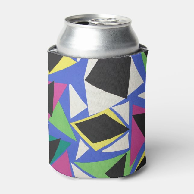 Matisse Abstract Geometric Blue Cut Out Art Can Cooler (Can Front)